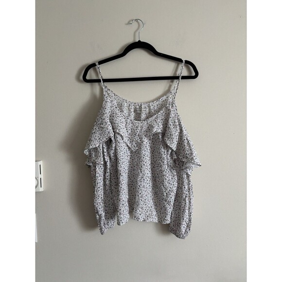Abercrombie & Fitch Tops - Abercrombie‎ & Fitch Womens Small Floral Top Cold Shoulder Ruffle Chic Cute
